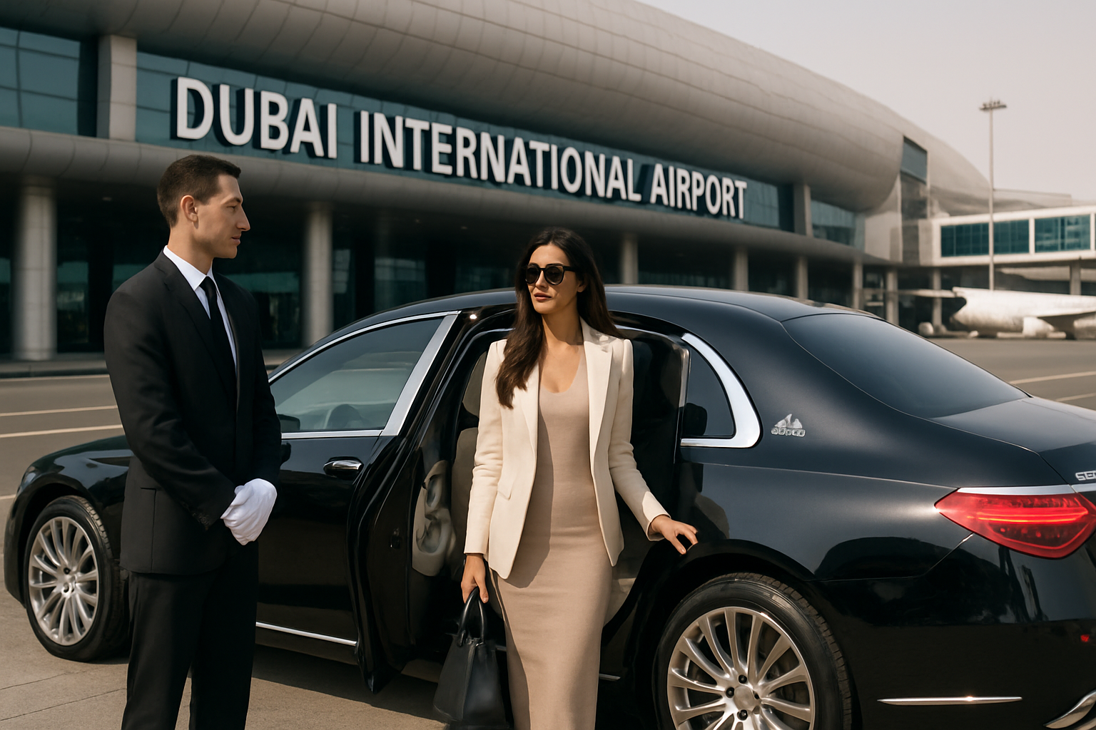 Luxury limousine transfer at Dubai International Airport